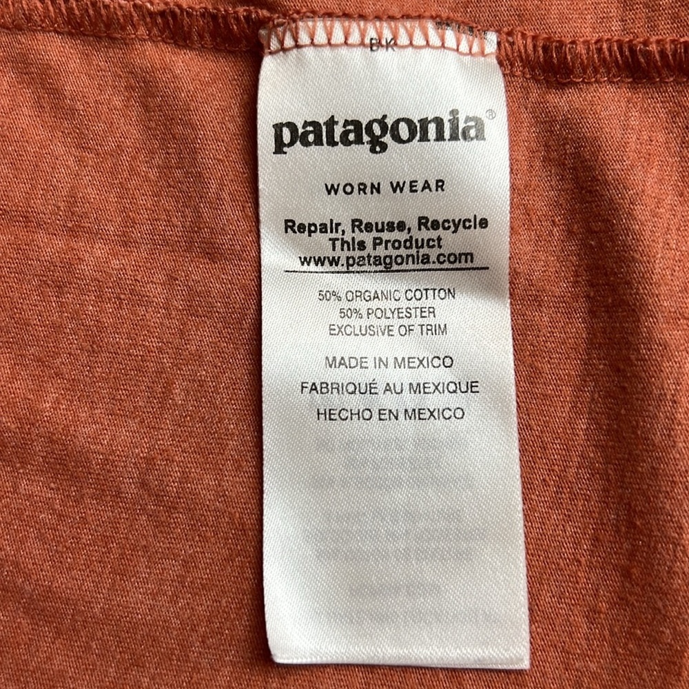 Patagonia Slim fit Rust Color Short Sleeve Crewneck Soft T-Shirt SZ XXL - Picture 6 of 7